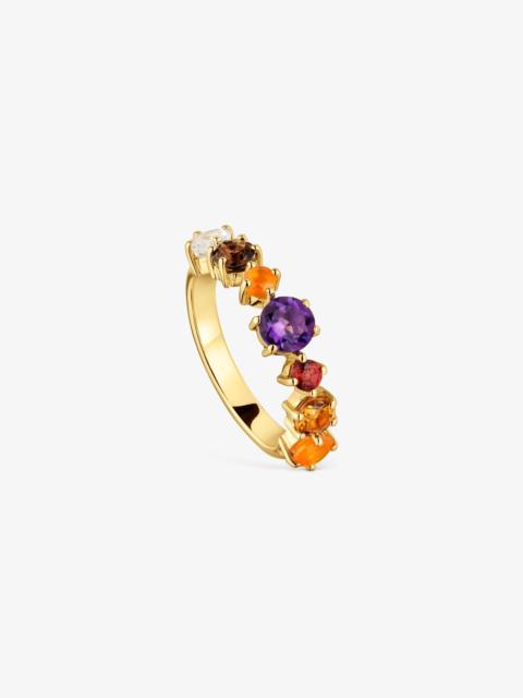 TOUS Small 18K gold vermeil and gemstones Ring Sugar Party