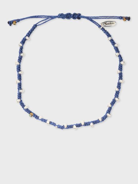 Paul Smith Blue Cord Silver Bead Bracelet