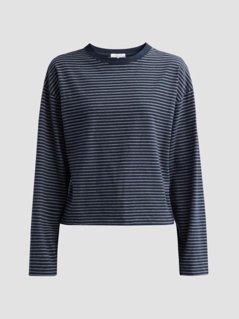 rag & bone Women's Kelly Striped Boxy Long-Sleeve T-Shirt - Salute Multi