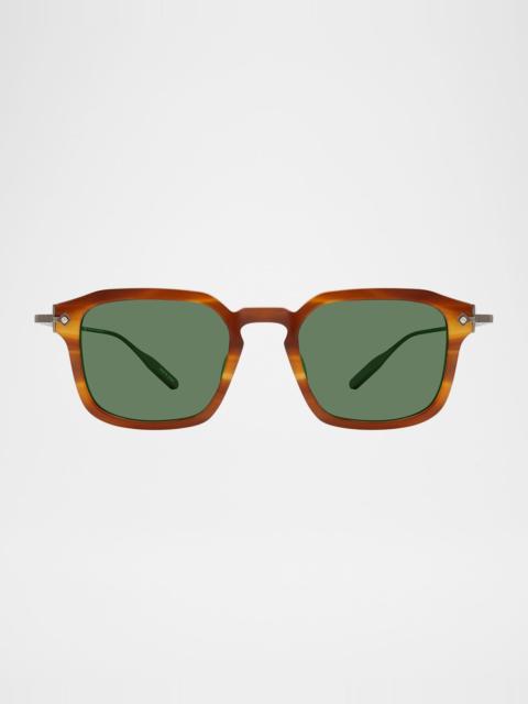 BARTON PERREIRA Men's Nolan Acetate & Titanium Square Sunglasses