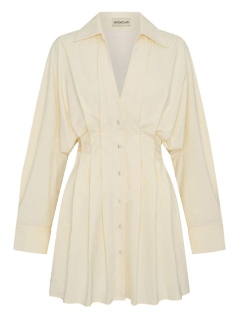 NICHOLAS Fabienne pleated button-front shirt dress
