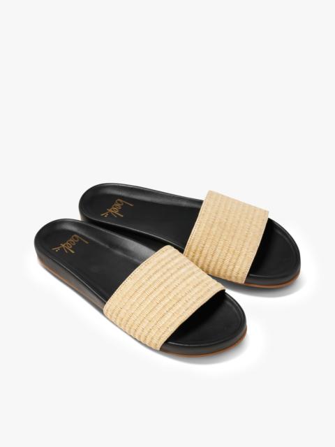 beek Gallito Raffia Leather Slide Sandal