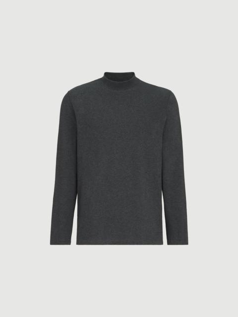 Brunello Cucinelli Cotton jersey long sleeve mock neck T-shirt