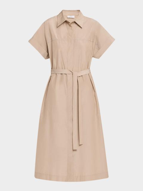 PESERICO Tie-Waist Midi Shirtdress