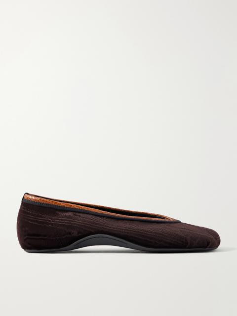 Dries Van Noten Leather-trimmed Velvet Ballet Flats