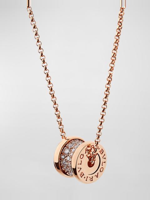 BVLGARI B.Zero1 18k Rose Gold Diamond Charm Necklace