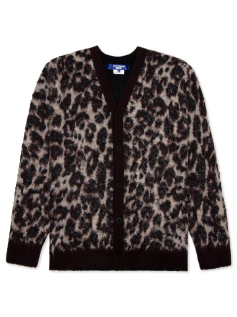 Junya Watanabe MAN LEOPARD CARDIGAN - BROWN/BLACK