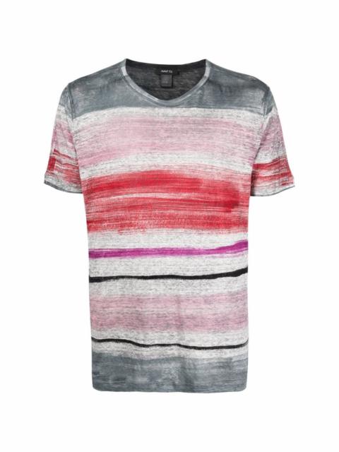 Avant Toi multi-stripe linen T-shirt