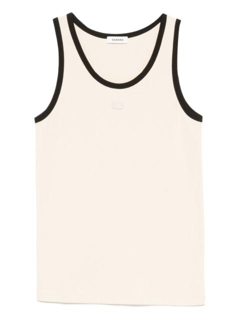 Sandro logo-embroidered tank top