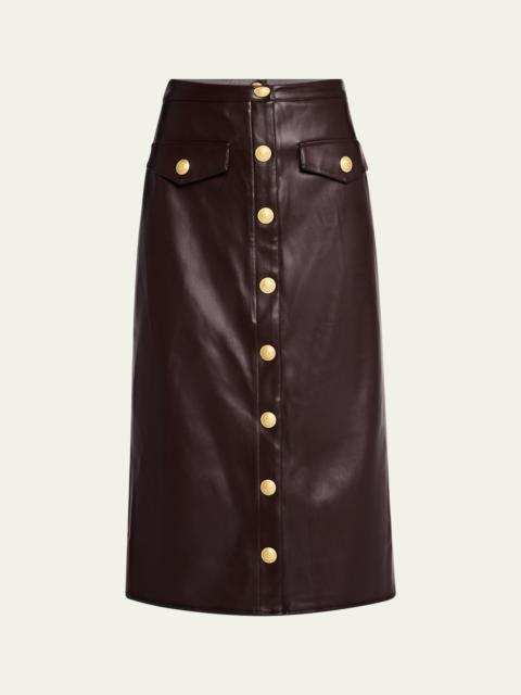 Milann Vegan Leather Midi Skirt