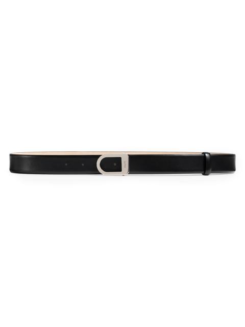 KHAITE Women's Saddle Leather Belt - Black Silver