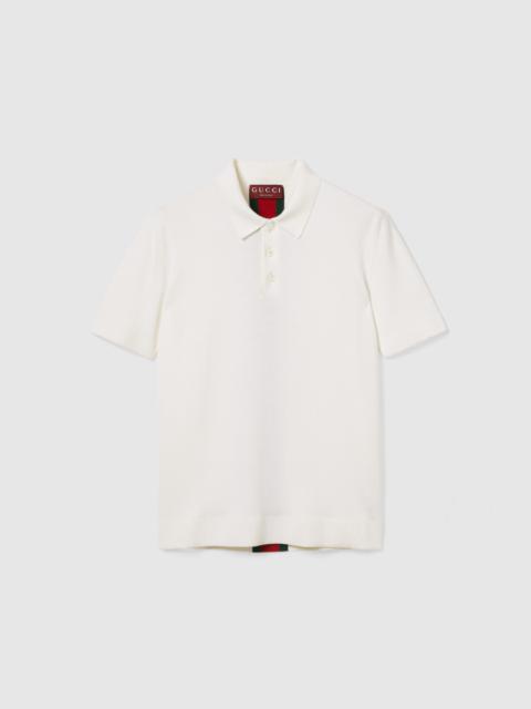 GUCCI Knit wool polo shirt with Web