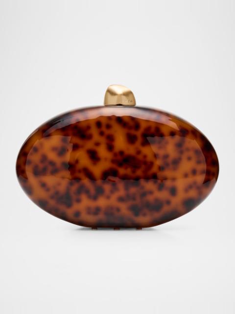 Cult Gaia Eviana Tortoise Acrylic Clutch Bag