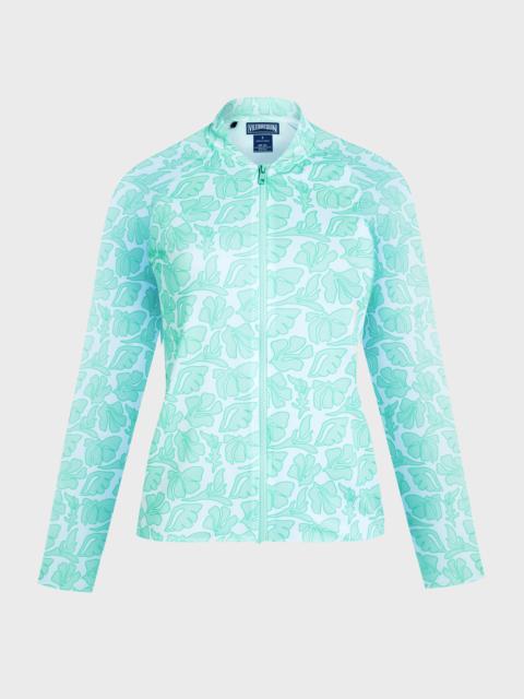 Vilebrequin WOMEN ZIPPED LONG SLEEVES RASHGUARD SEASHELLS