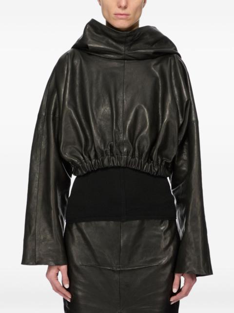 Rick Owens leather hoodie