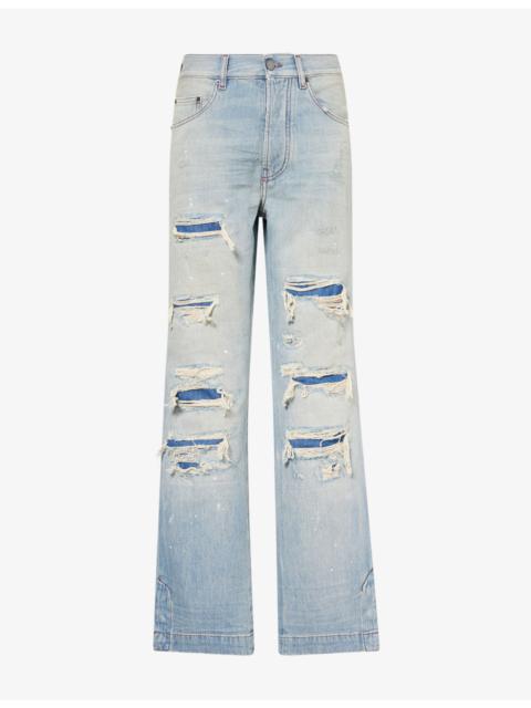 AMIRI Destroyed Straight-Leg Denim Jeans