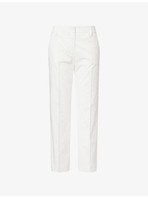 WEEKEND Max Mara Cropped Cigarette Slim-Fit Cotton Trousers