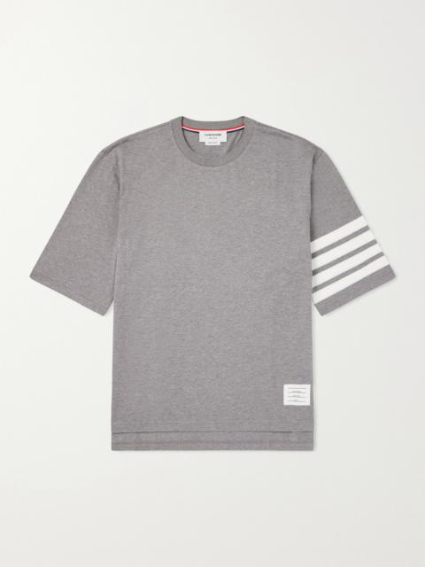 Thom Browne Logo-Appliquéd Striped Cotton-Jersey T-Shirt