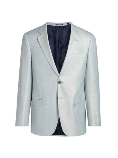 EMPORIO ARMANI Men's Bamboo Notch Lapel Jacket - Grey