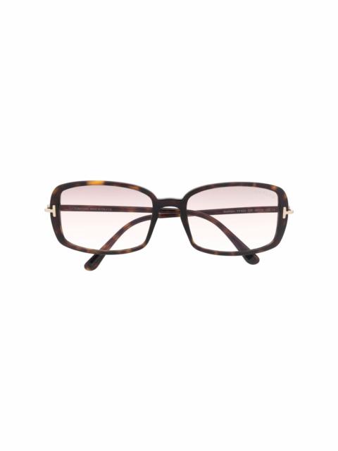 tortoiseshell rectangular-frame sunglasses