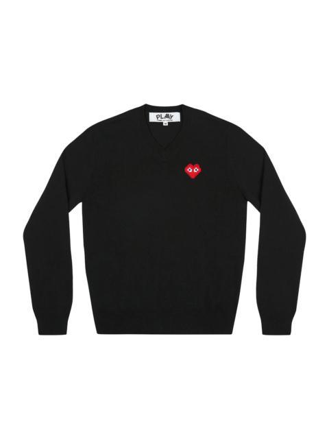 Comme des Garçons PLAY Comme des Garcons Play x Invader Women's V Neck Sweater Black