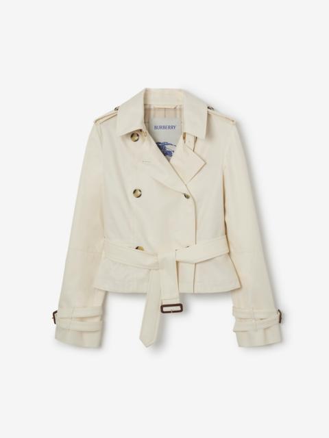 Burberry Cropped Tropical Gabardine Trench Jacket