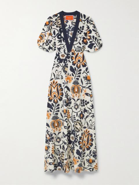 La DoubleJ Marlene Printed Silk-crepe Maxi Dress