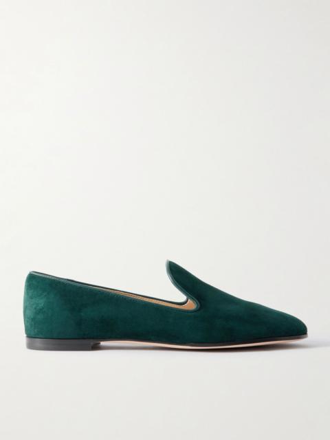 Gianvito Rossi Leather-trimmed suede loafers Emerald