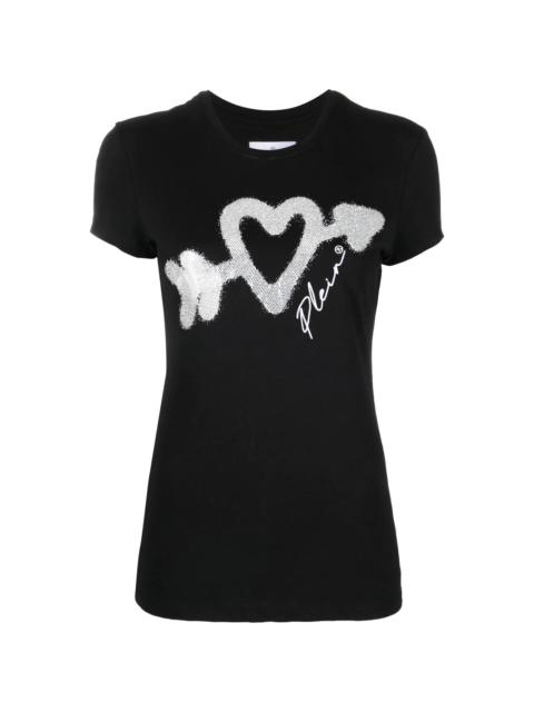 heart-print logo T-shirt