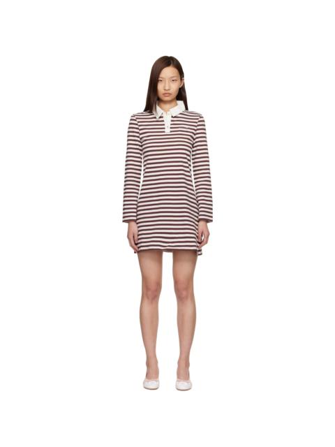 SANDY LIANG Off-White & Brown Toto Minidress
