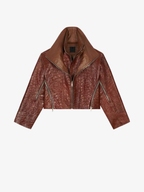Givenchy WINDBREAKER IN CROCODILE EFFECT LEATHER WITH ZIPS