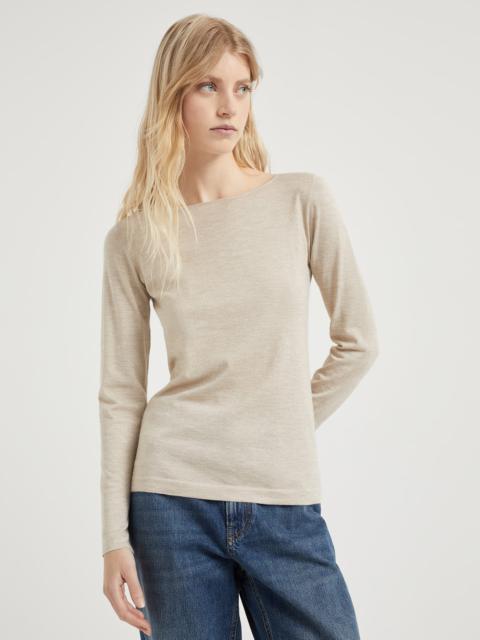 Cashmere and silk sparkling lightweight sweater