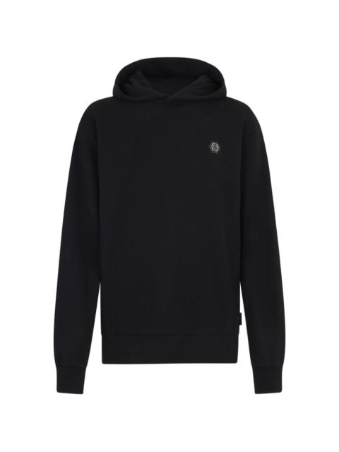 PHILIPP PLEIN logo-appliqué hoodie