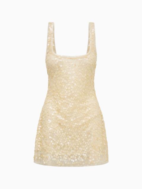 LoveShackFancy Ciris Shell Bead Mini Dress