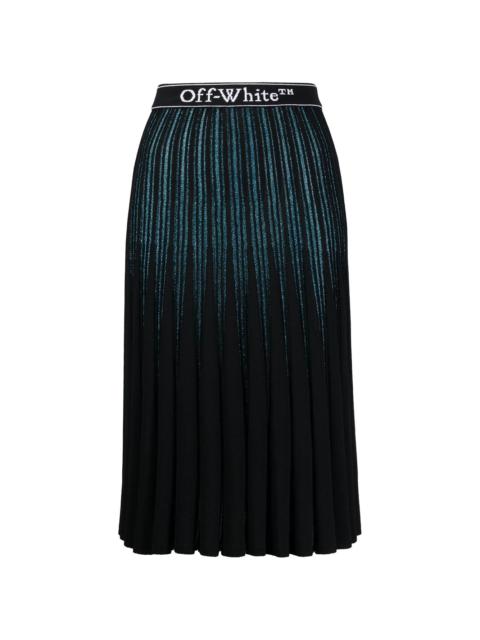 glitter-stripe pleated skirt