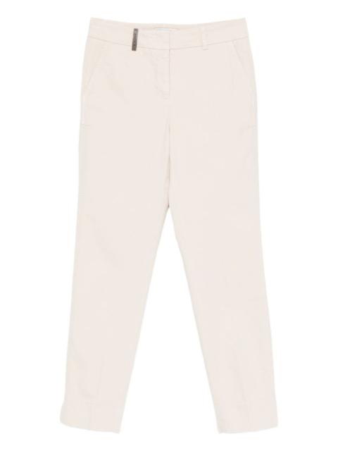 PESERICO logo-detail cotton trousers