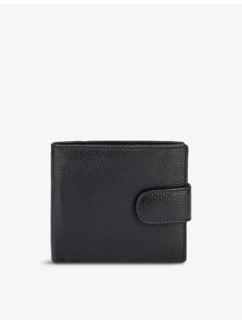 DENTS Beauley brand-embossed press stud grained leather billfold wallet