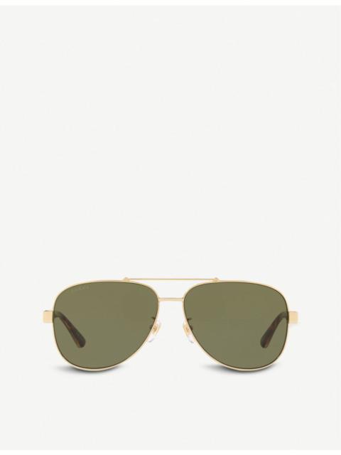 GUCCI GG0528S 63 metal and acetate aviator sunglasses