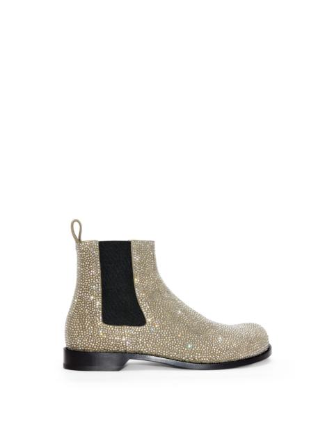 Campo Chelsea boot in suede calfskin and rhinestones