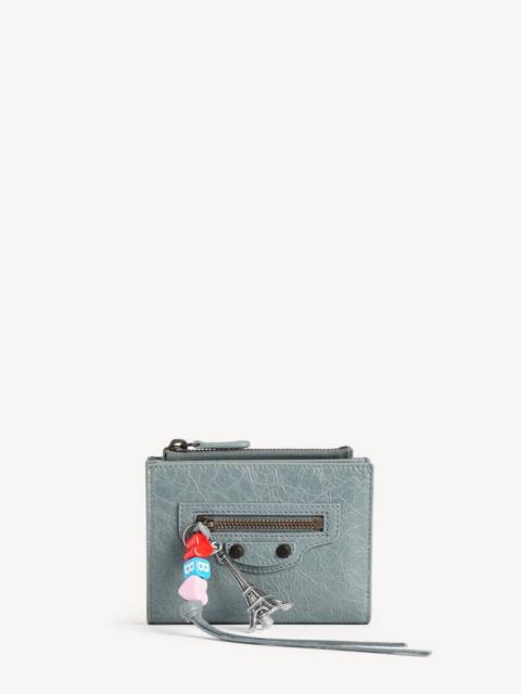 BALENCIAGA Women's Le City Bifold Wallet in Blue Grey