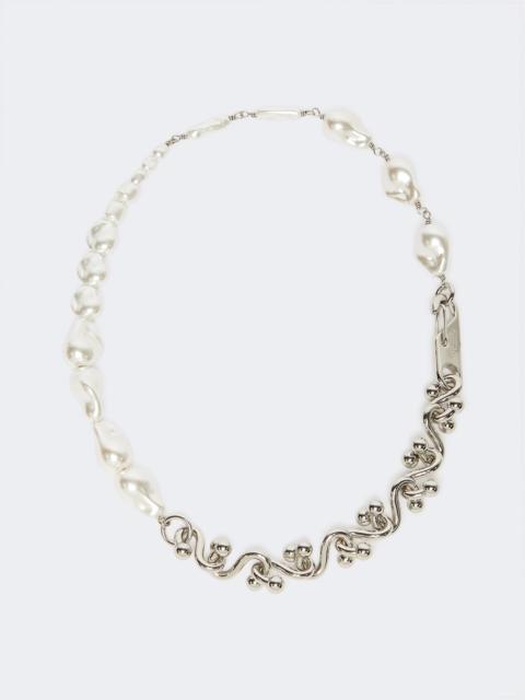 Sportmax GRAMMO Bead and metallic necklace - SILVER