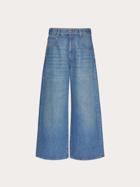 Valentino VLOGO CHAIN MEDIUM BLUE DENIM PANTS