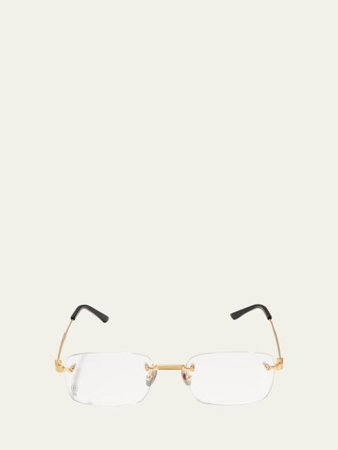 Cartier Men's Rectangle Titanium Optical Glasses