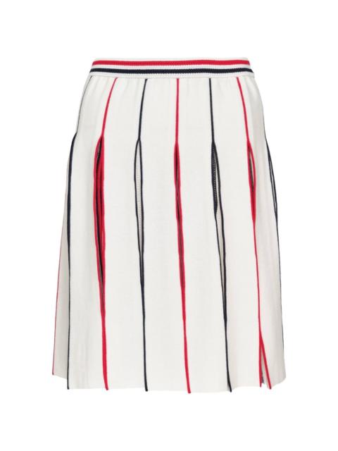 Thom Browne crochet-stitch variegated-stripe skirt