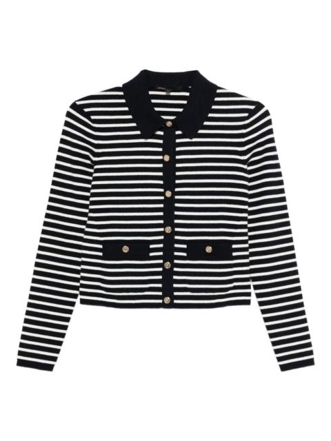maje striped button cardigan
