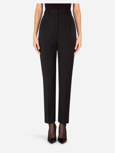 High-waisted woolen pants