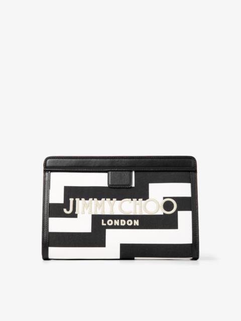 JIMMY CHOO Avenue Pouch
Black and White Avenue Print Canvas Pouch
