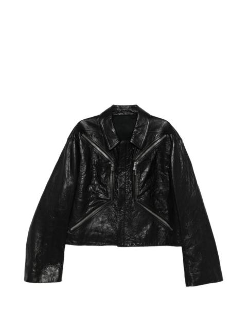 Rick Owens textured-leather biker jacket
