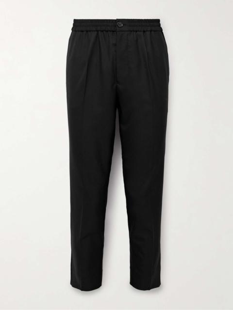 AMI Paris Slim-Fit Cropped Pleated Virgin Wool Trousers