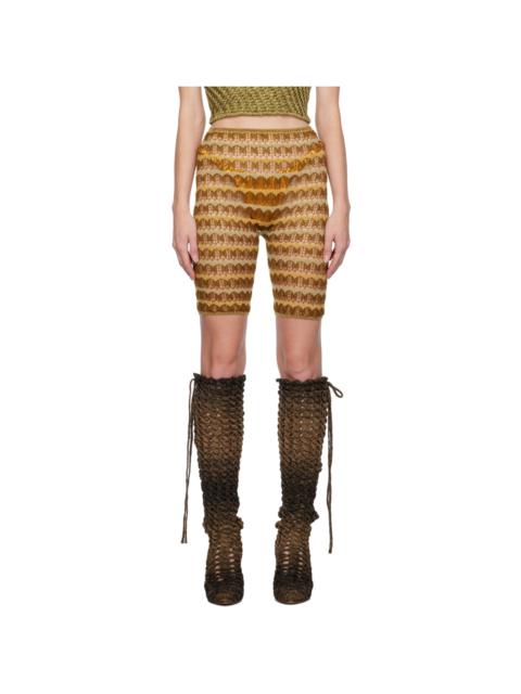 ISA BOULDER SSENSE Exclusive Brown & Orange Shorts